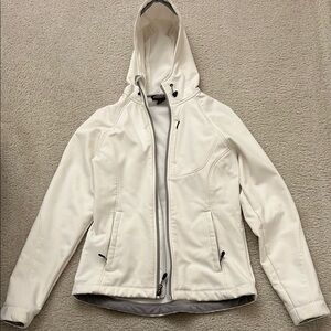 Kirkland Signature White Jacket with Hood and Fitted Silhouette